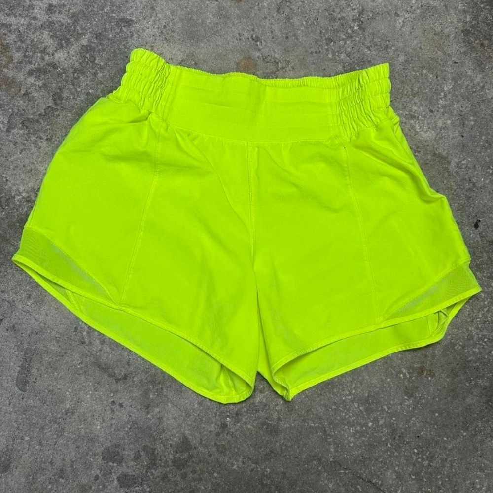 *SOLD* Lululemon neon yellow short athletic shorts Size S [waist 24"]
